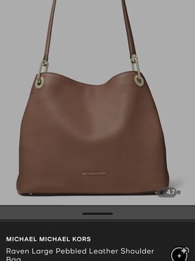 MICHAEL Michael Kors Raven Large Pebbled Leather Shoulder Bag in Brown